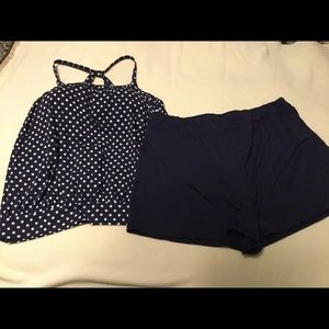 Lands End 2 pc swim suit sz 20